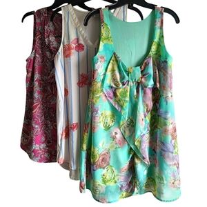 S🌸3 Tops Travel Vacay Vibe Sleeveless Camisole T-shirts